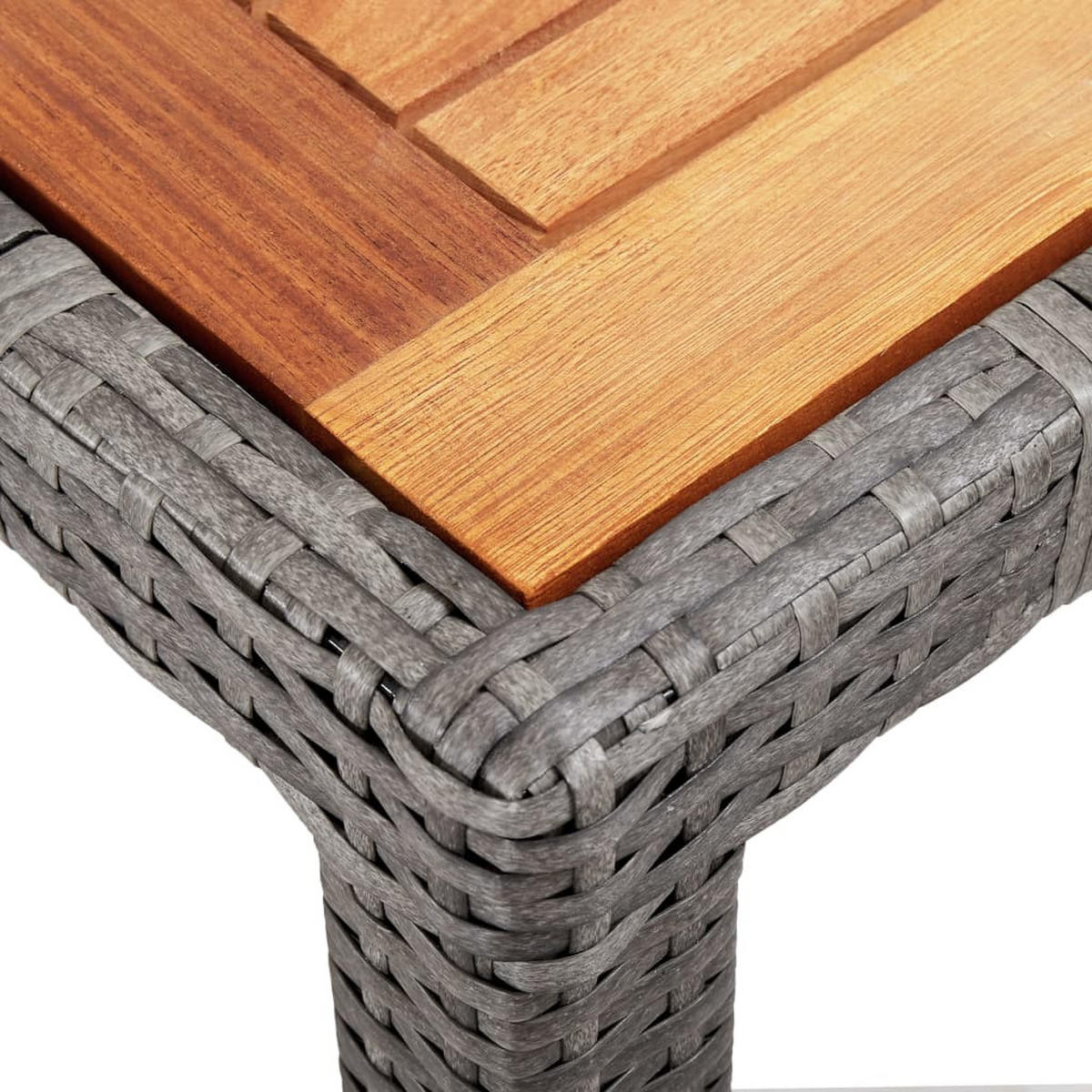 GARTEN-ESSGRUPPE 9-teilig Mit Auflagen Poly Rattan Grau - Dunkelgrau/Grau, Kunststoff/Textil - vidaXL