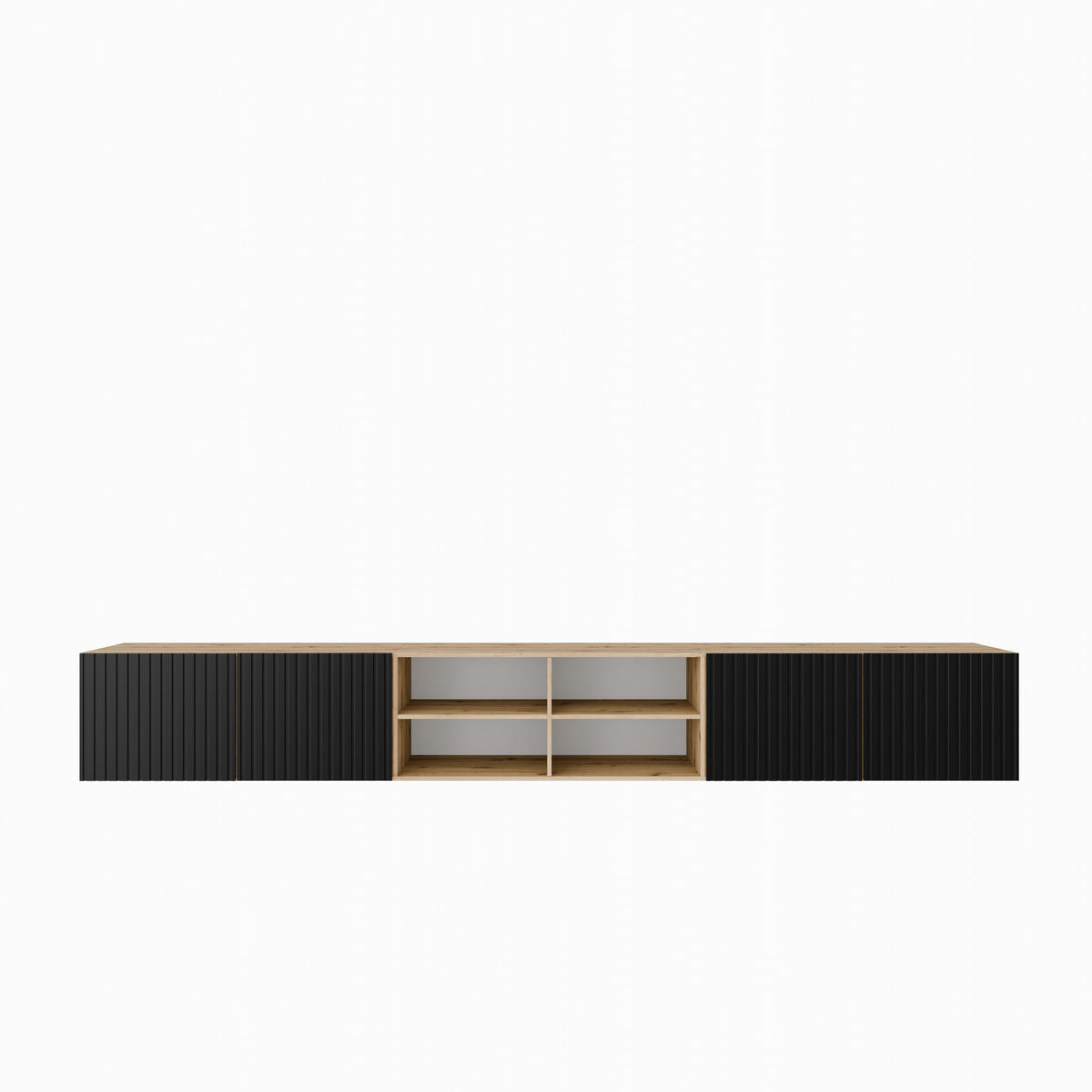 TV-SCHRANK Mio IV 300 cm, viertürig, artisan, schwarz - Schwarz/Eiche Artisan, Kunststoff (300/41/40cm) - Margaret Hadas24