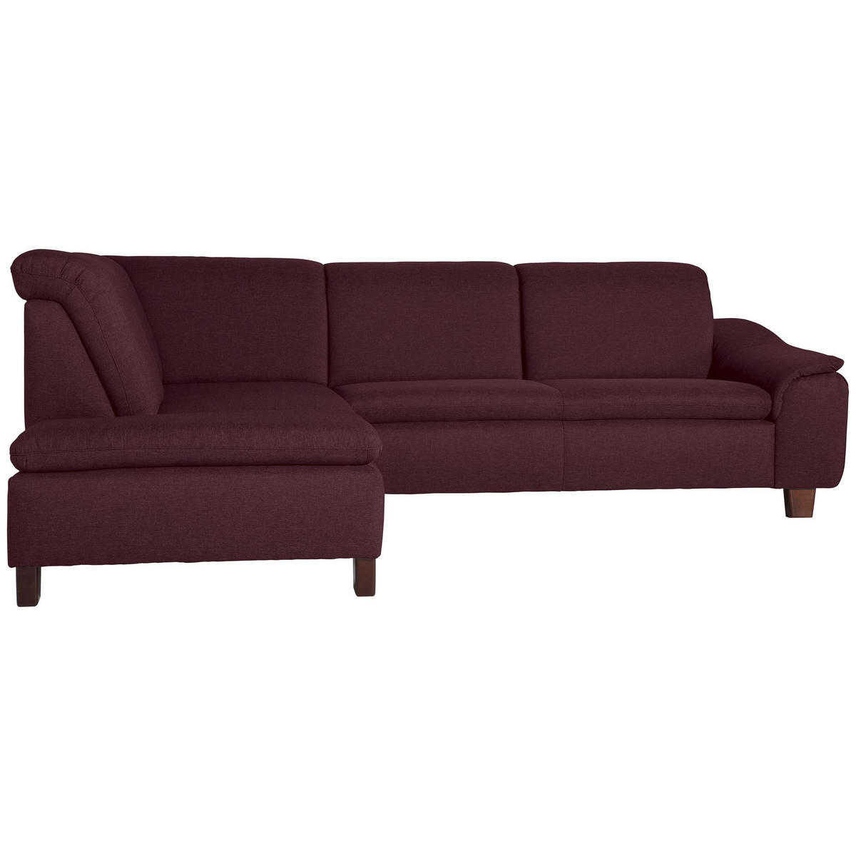 ECKSOFA mit Ottomane links Kaylil Flachgewebe burgund - Bordeaux, Kunststoff (187/247cm) - 58aufmkessel