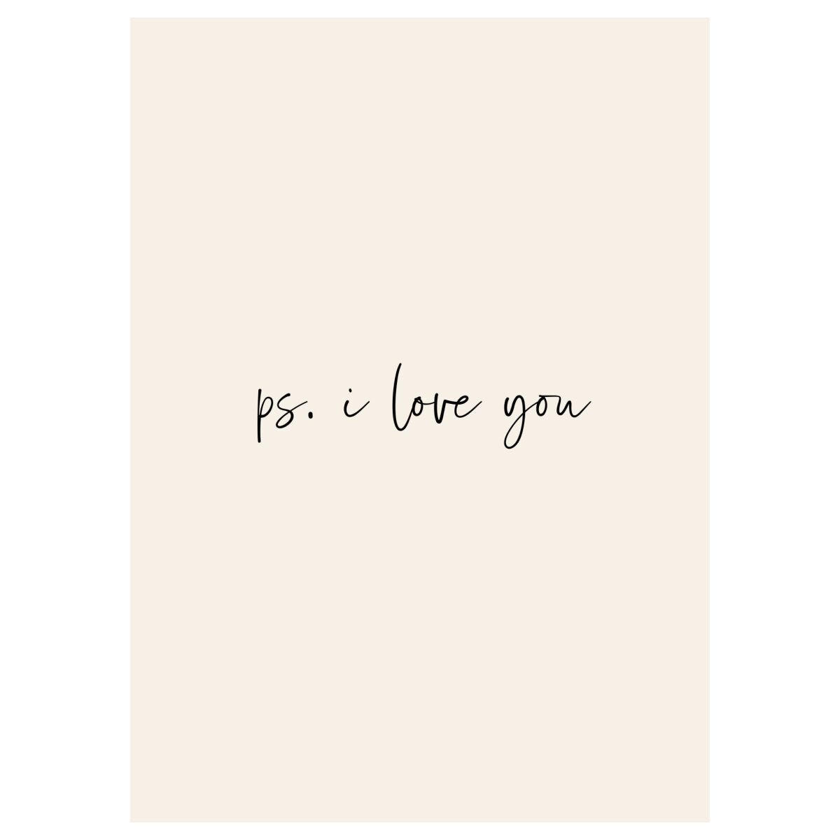 POSTER Prints by Ayleen - Ps. I Love You - Beige, Papier (70/100/0.1cm) - Poster&Frame