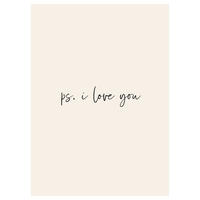 POSTER Prints by Ayleen - Ps. I Love You - Beige, Papier (70/100/0.1cm) - Poster&Frame