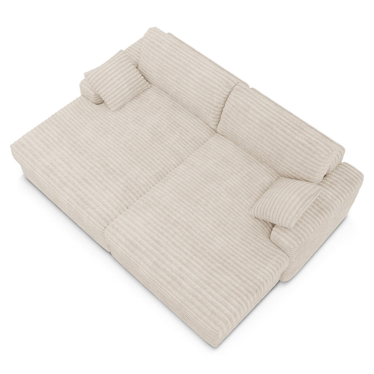 SOFA PLUM XXL-Cord Creme 260cm - Creme, Textil (260/83/155cm) - Premium Interiors