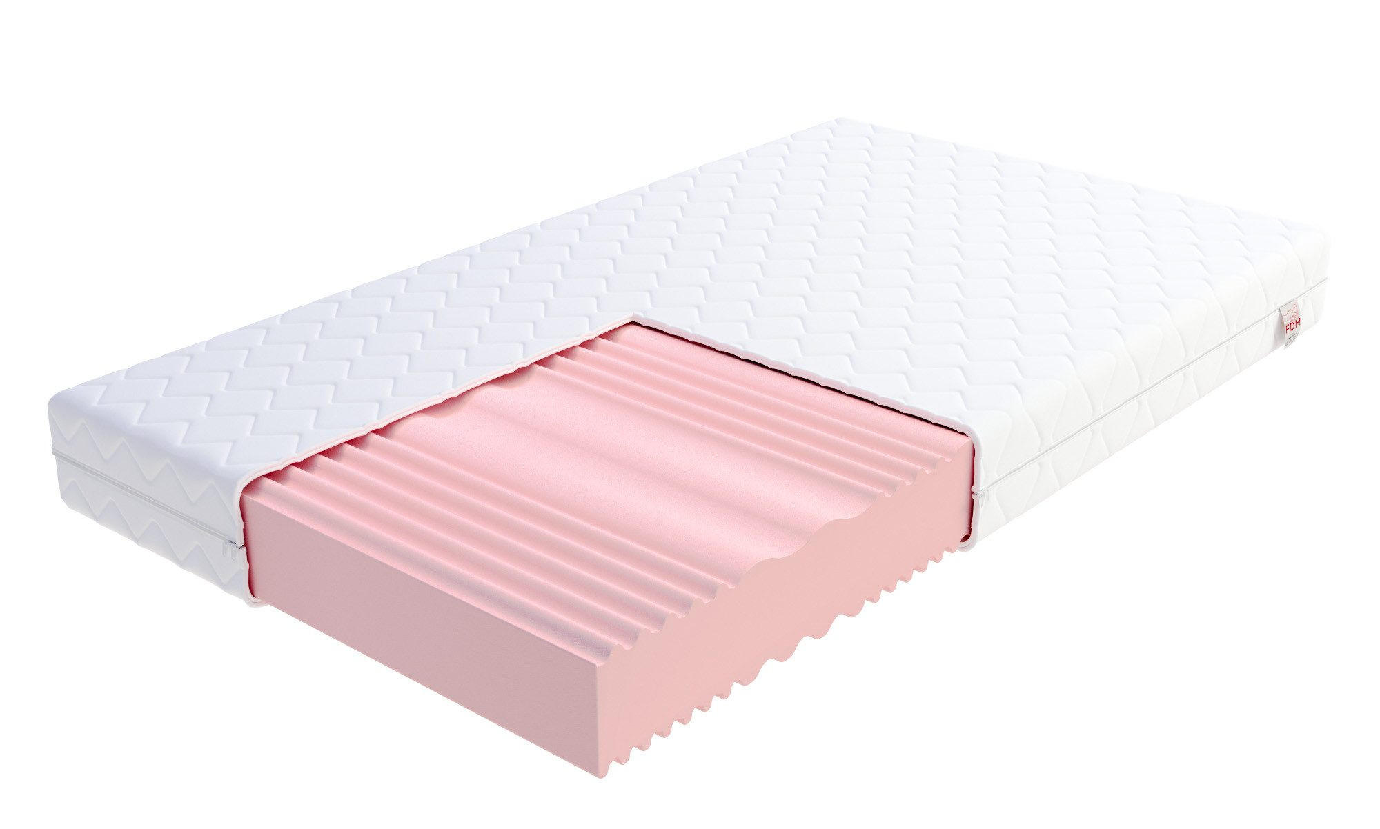 KALTSCHAUMMATRATZE COMFORTDUOMAXDOUBLE H4 - Weiß, Textil