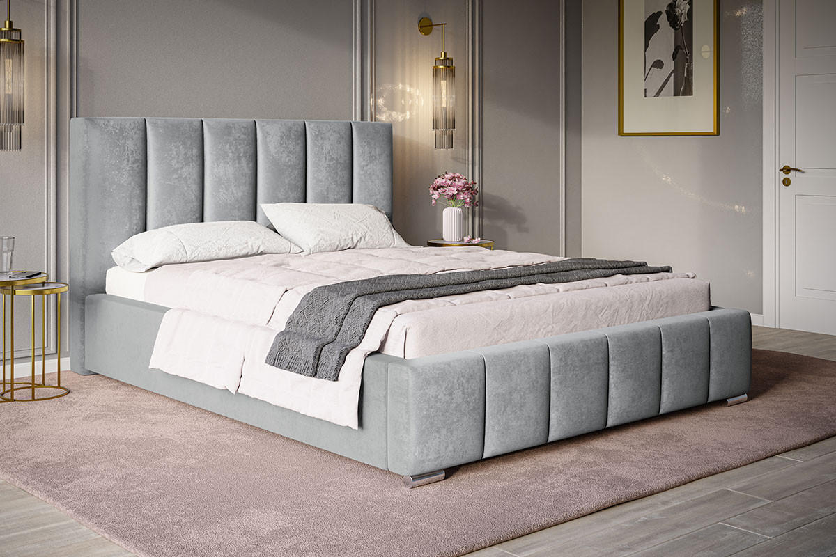 BETT Grau BEN 1 Gepolstert 200x200 cm - Grau, Textil (200/200cm) - Sepro Meble