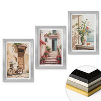 WANDBILDER 3er Set - 20x30 cm Silberner Rahmen - Straßen, Blumen und Fahrräder - Silberfarben, Kunststoff (20/30cm) - ArtPrintCave