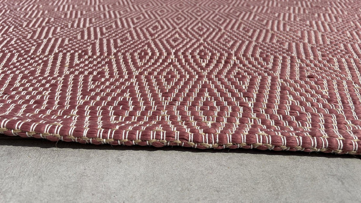 TEPPICH aus recycelten Fasern handgewebt rosa - Pink, Naturmaterialien (120/170cm) - AFK Living