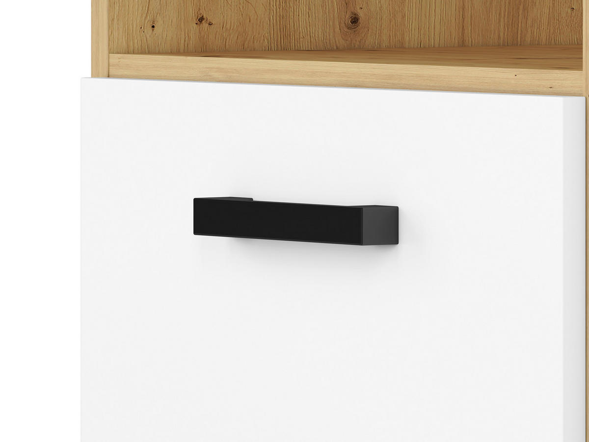 BÜCHERREGAL Fini Artisan Eiche / weiß 45 / 42 / 191cm - Braun/Weiß, Holz/Holzwerkstoff (45/191/42cm) - Feldmann-Wohnen