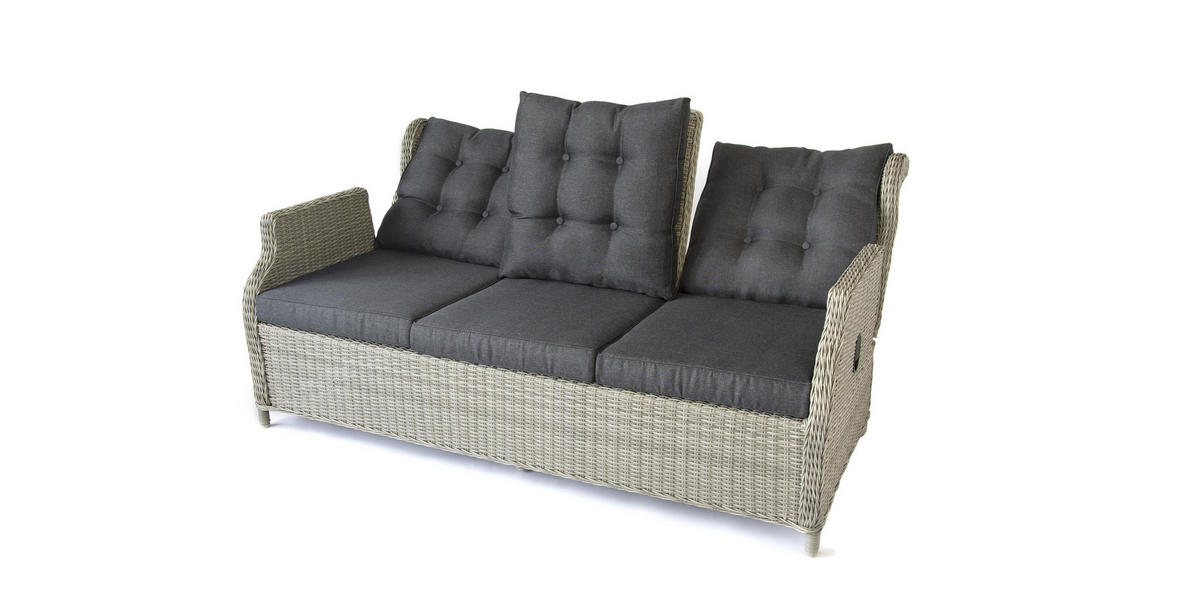 DININGLOUNGE-SET Canelli Grau Polyrattan für 7 Personen - Grau, Naturmaterialien - bellavista - Home & Garden