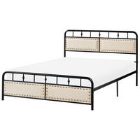 BETT mit Lattenrost 140/200 cm Eisen Schwarz Breuillet - Schwarz, Metall (140/200cm) - Beliani