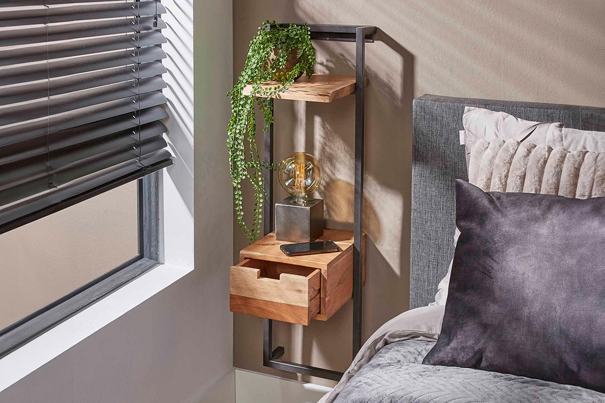 NACHTTISCH AIDY Holz Akazie - Braun, Holz (30/100/30cm) - KAWOLA