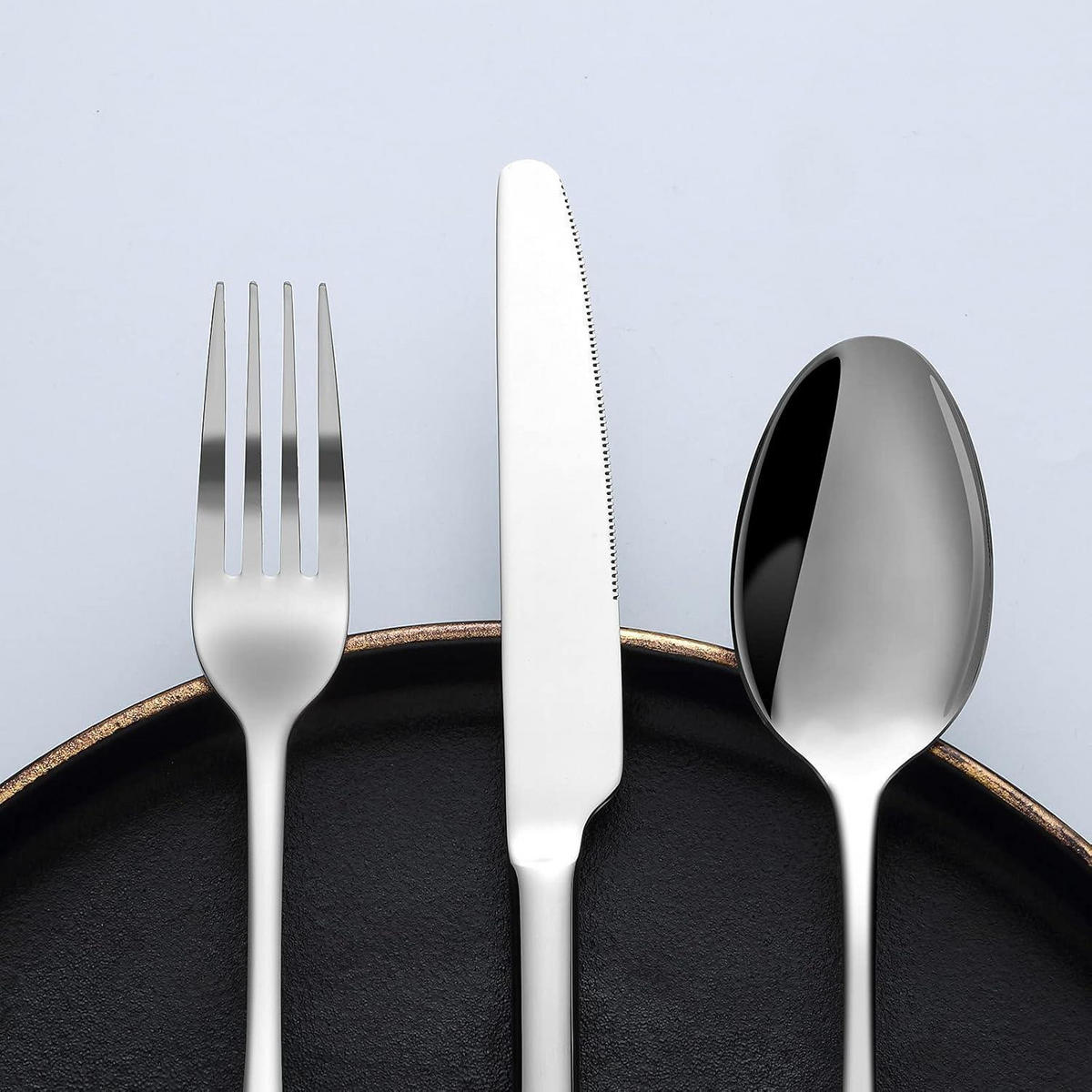 BESTECKSET 24-teilig für 6 Personen Edelstahl Silberfarben - Silberfarben, Metall