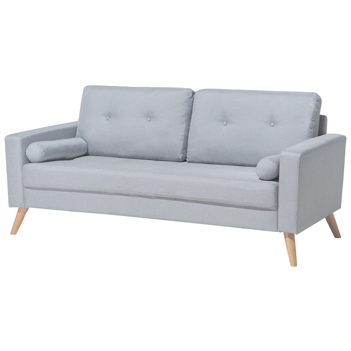 2-SITZER-SOFA Polyester Grau Kalmar - Hellgrau, Textil (182/88/74cm) - Beliani