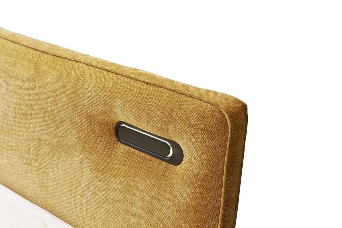 BOXBETT 120x200 inkl. Topper, Bettkasten und LED-Beleuchtung - Gelb/Schwarz, Holz/Kunststoff (120/200cm) - ed exciting design