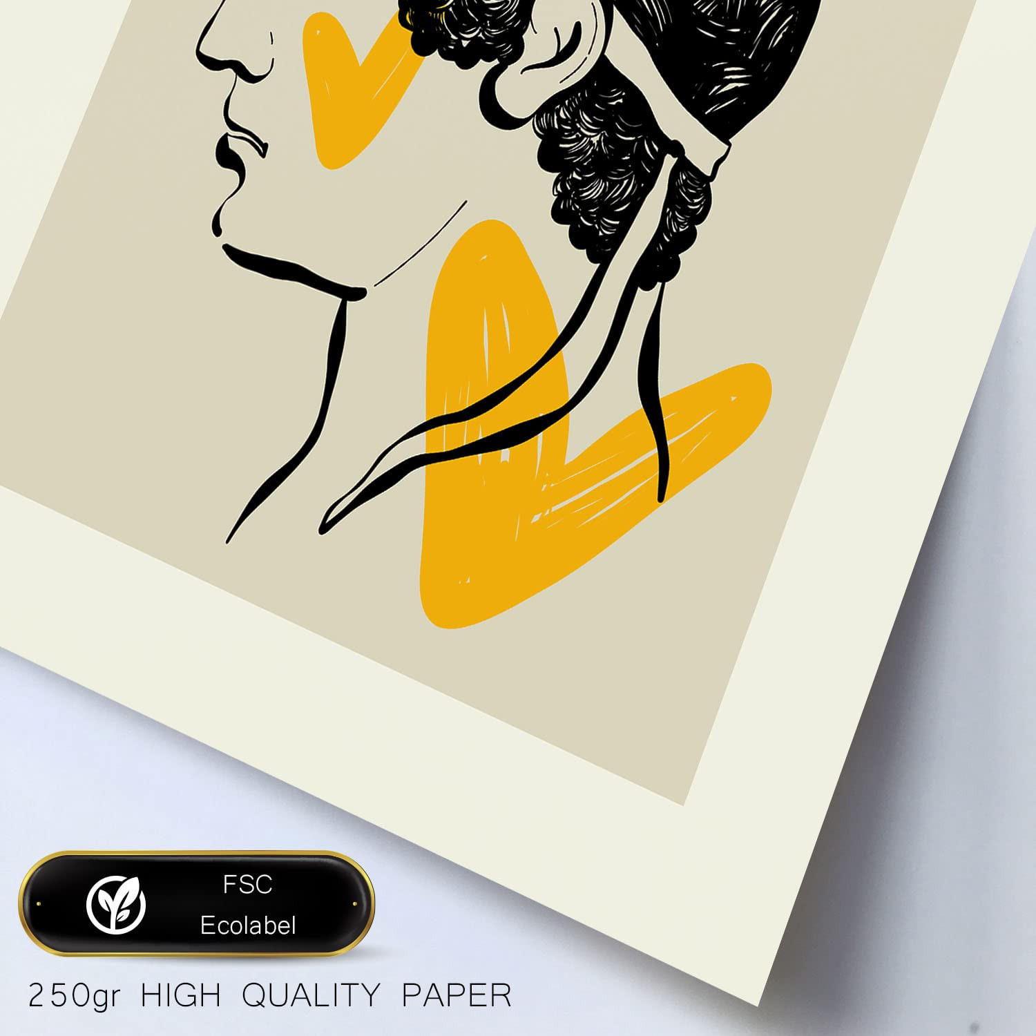 POSTER Set Mit 6 In Schwarzer Tinte Körperverehrung Von Der Griechischen Mythologie Inspirierte Drucke Für Innenarchitektur A3 & A4 Weißer Rahmen - Weiß, Papier (29/3cm) - Nacnic