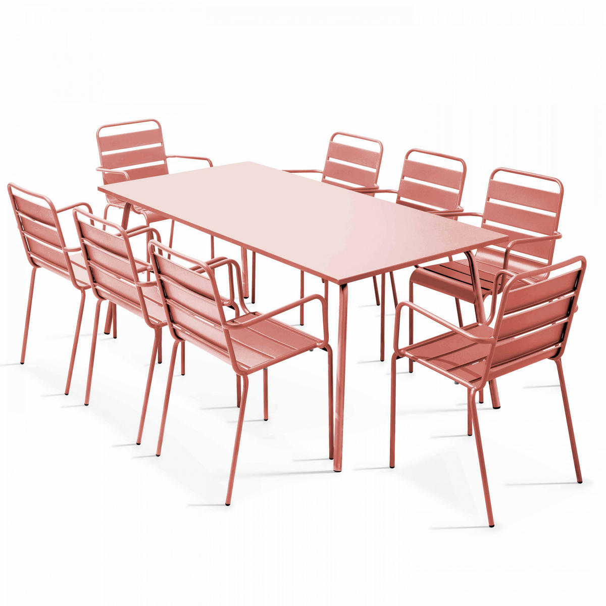 GARTENSET 9-tlg., Lehm - Pink, Metall - Oviala