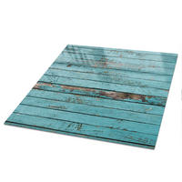 TISCHPLATTE 50x50 cm – Türkisfarbene Bretter - Grau, Glas (50/50/0.4cm) - Wallfluent