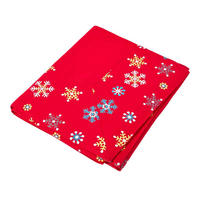 TISCHDECKE Weihnachten, rot mit Schneeflocken-Bordüre, 137/228 cm - Rot, Textil (137/228cm) - Homescapes