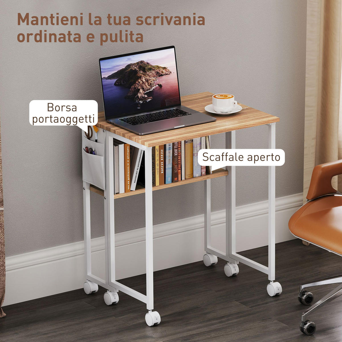 BÜROTISCH Holzfarbe 1 Stück - Eukalyptusholzfarben, Holzwerkstoff (77/20/63cm) - GiPP