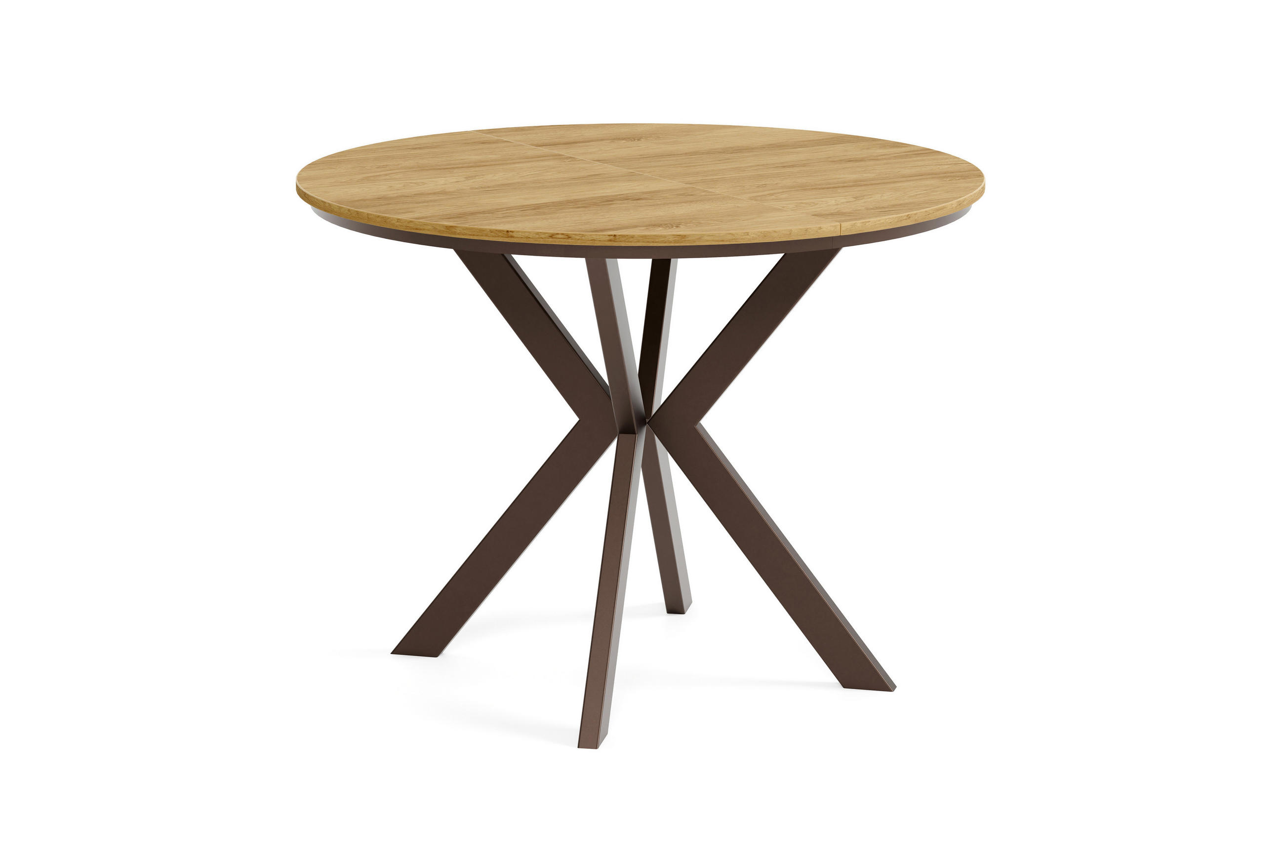 Meblini Esstisch Hellbraun, Braun 100x76x100 cm