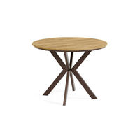ESSTISCH EVO mit Felge - Hellbraun/Braun, Holzwerkstoff/Metall (100/100/76cm) - Meblini
