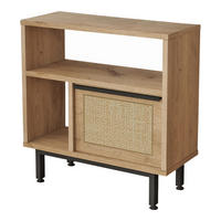 BEISTELLTISCH Kvænangen - Eichefarben/Schwarz, Holzwerkstoff/Metall (25.5/60/60cm) - [en.casa]