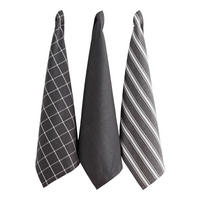GESCHIRRTUCH-SET Trio - Dunkelgrau, Textil (40/60cm) - home&you