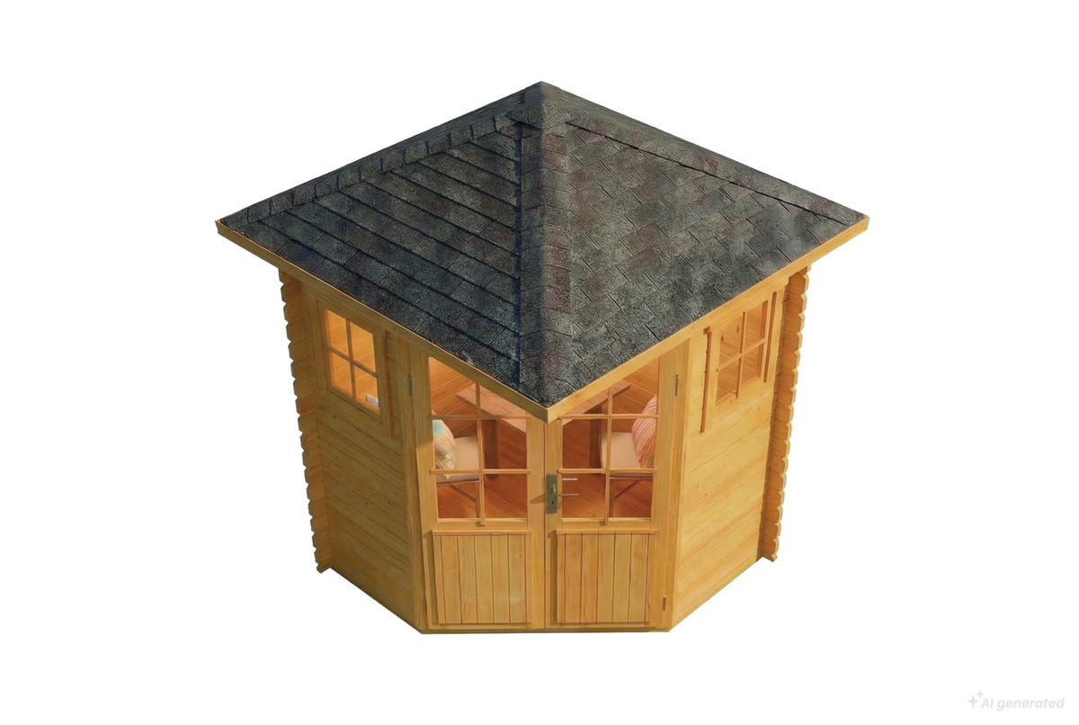 GARTENHAUS Holz Komplettset - Sunny Compact - Pinienfarben, Holz (220/248/220cm) - Alpholz