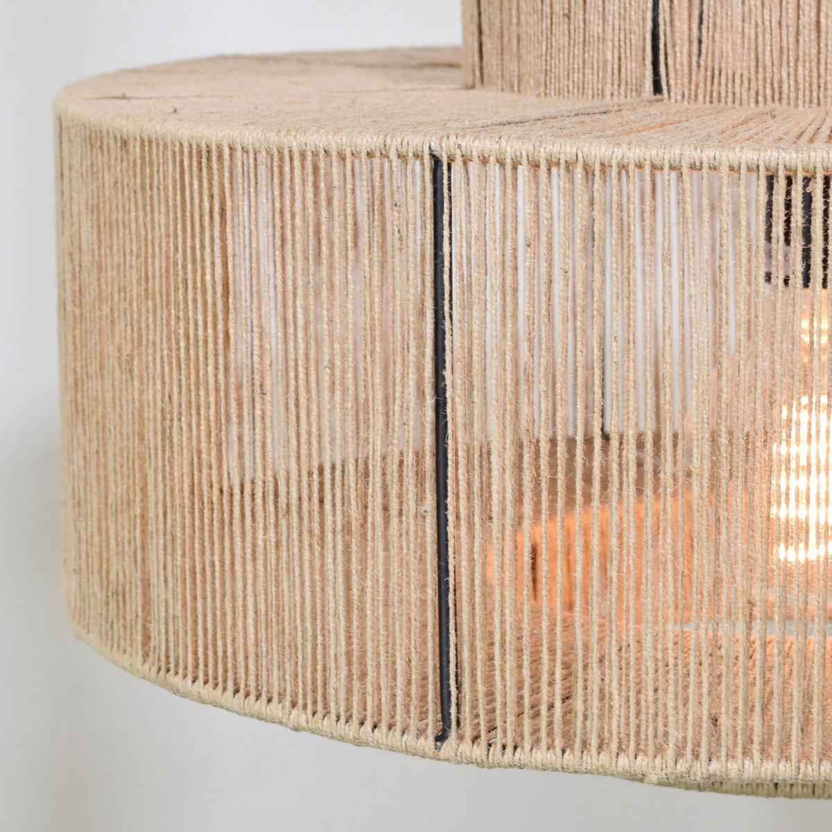 HÄNGELAMPE Drum Jute - Naturfarben, Naturmaterialien (50/50/25cm) - Urban Interiors