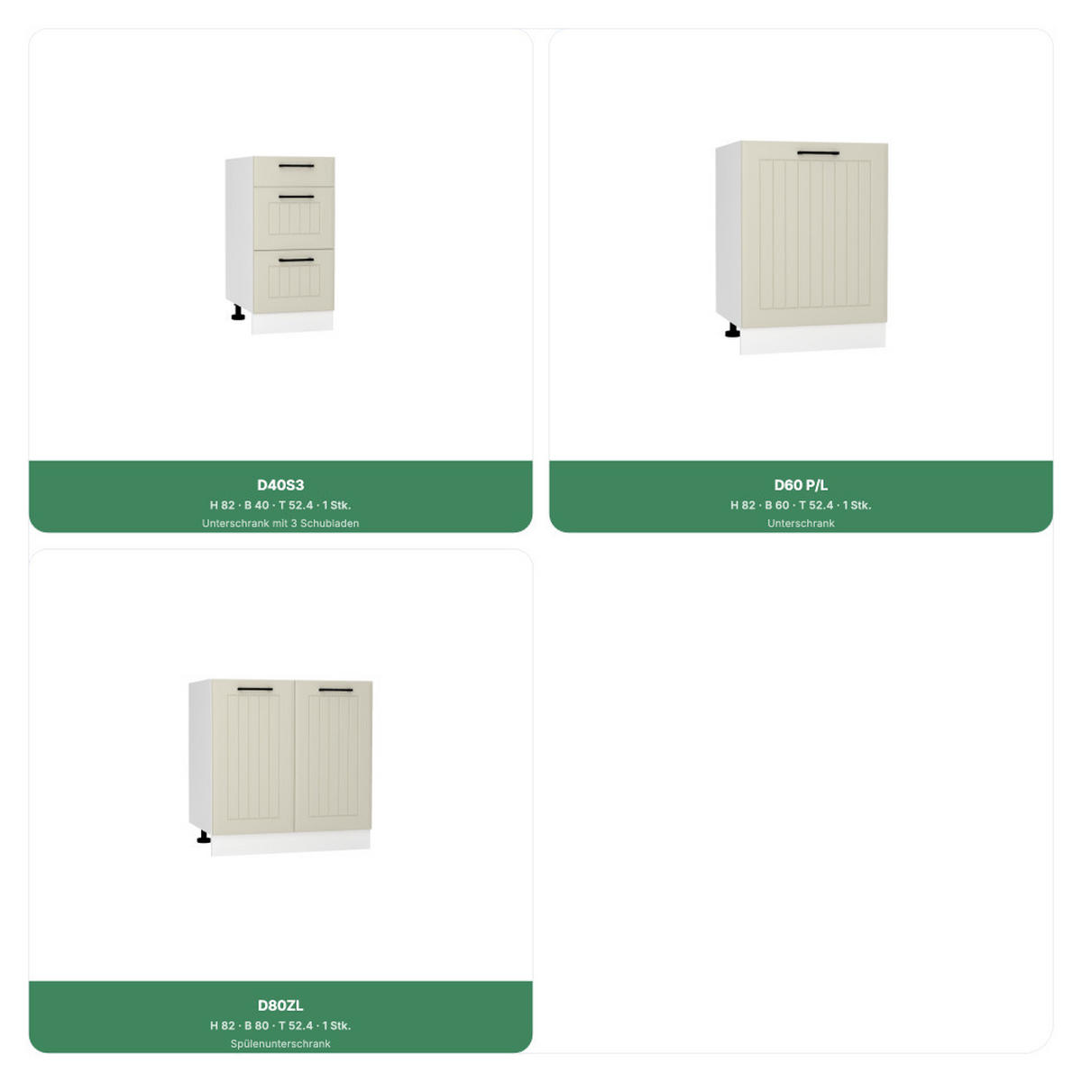 KÜCHENZEILE 240 cm - IRMA KS4-G240 - in Kaschmir Moderne Küchenmöbel - Kaschmir/Schwarz, Holz/Holzwerkstoff (240/213.3/52.4cm) - Royal24_Markt