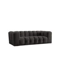 SOFA 3-Sitzer, Komfort, BALOO, Stoff Schenille, Schwarz - Schwarz, Holz (222/75/106cm) - Kaiser Möbel