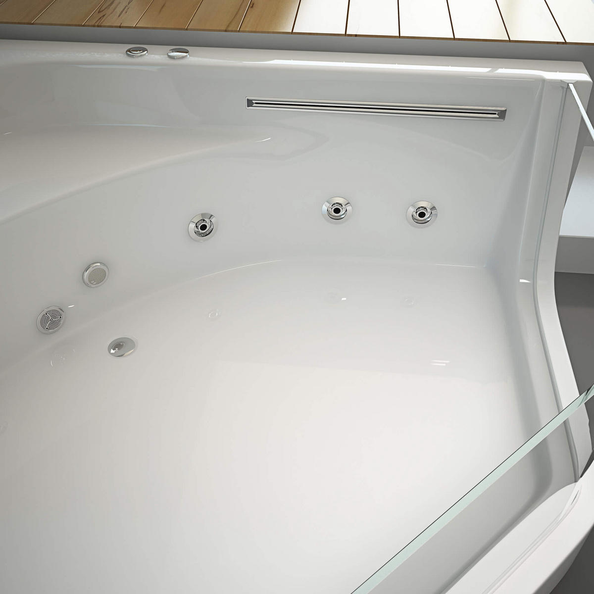 WHIRLPOOL PACIFICO - Weiß, Keramik (150/55/150cm) - Home Deluxe
