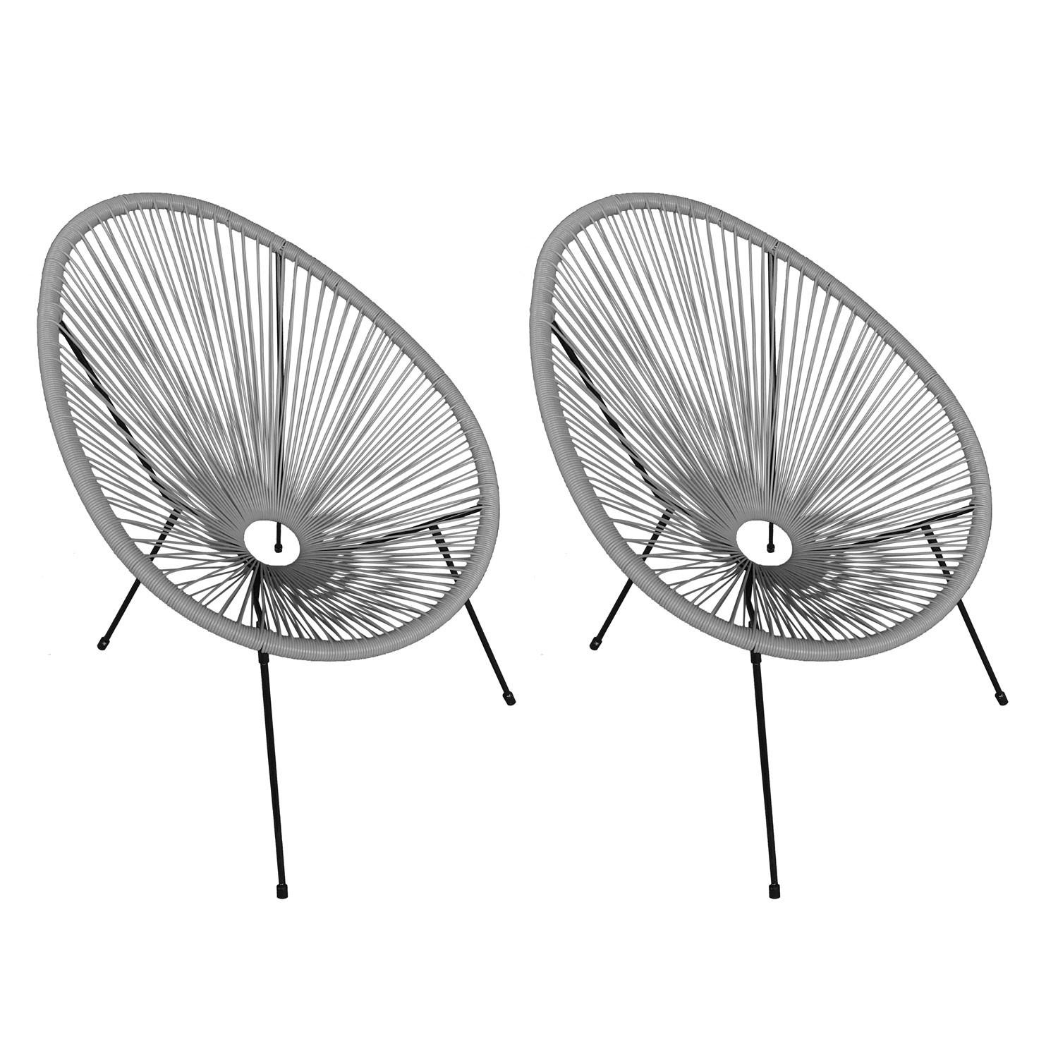 SESSEL Acapulco Grau 2er-Set - Grau, Kunststoff (78/89/92cm) - Happy Garden