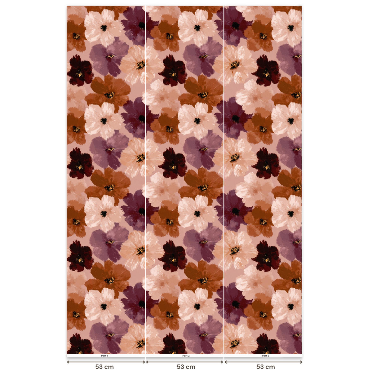 TAPETE - Blumen - Abstrakt - Erdtöne - 160x240 cm - Multicolor, Papier (160/240cm) - OnlyWow