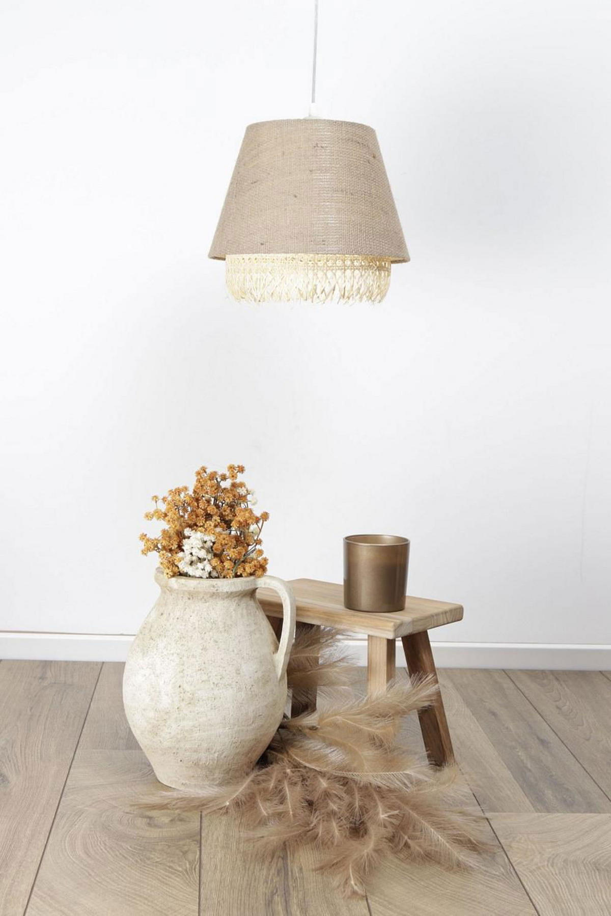 HÄNGELEUCHTE Beige 30/27 cm - Beige, Naturmaterialen (30/1.3/27cm) - ONZENO
