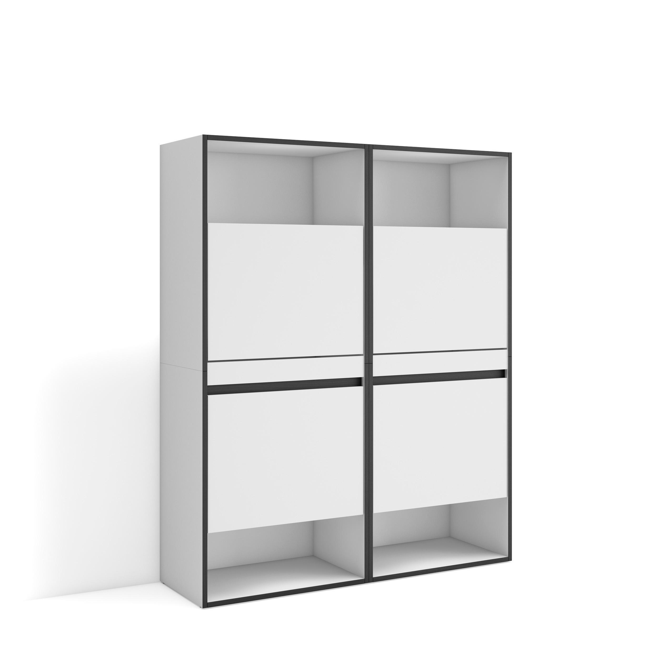 SCHUHREGAL, Schuhschrank, 120x35x145 cm, Schuh-Organizer, Weiß - Weiß, Holzwerkstoff (120/145/35cm) - Skraut Home