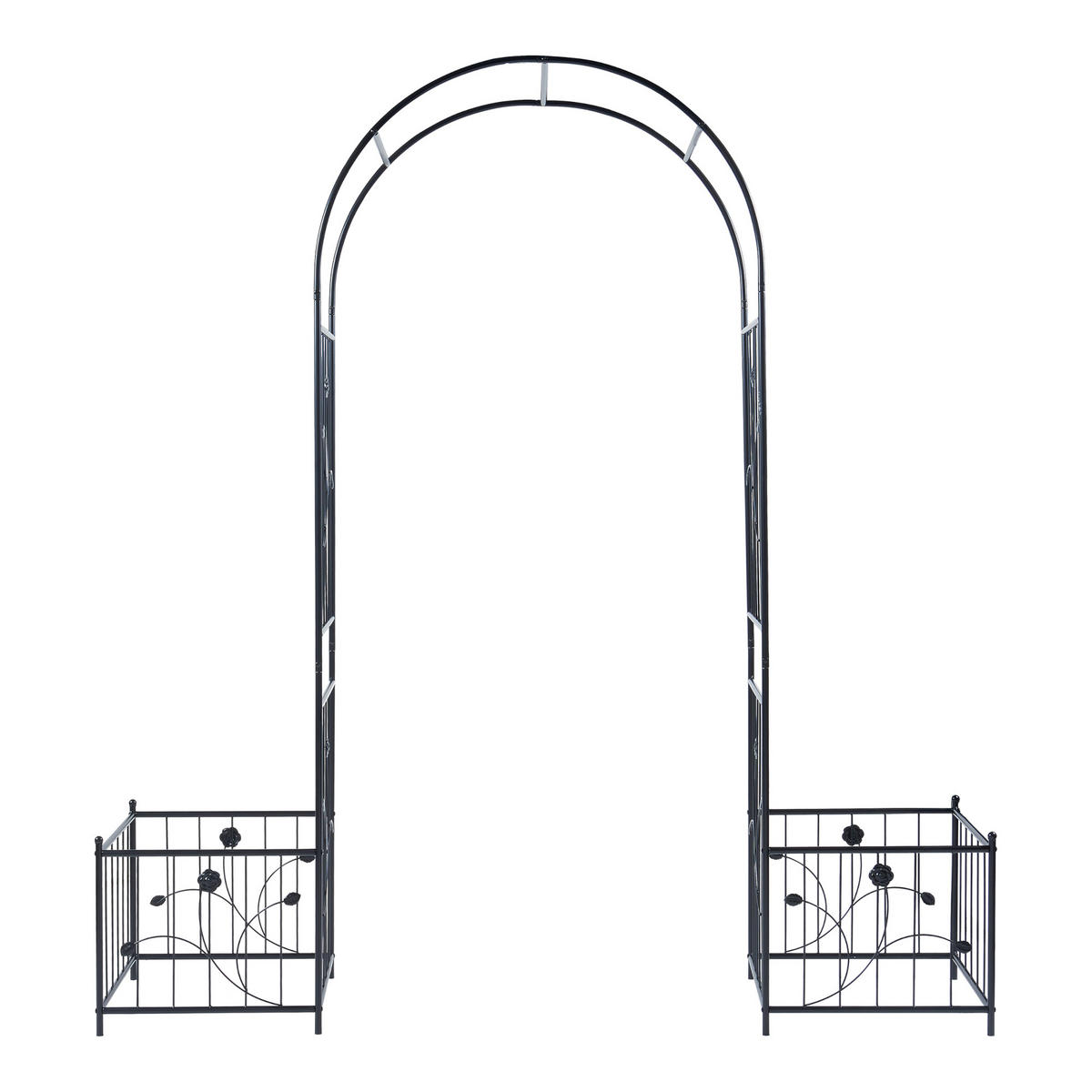 ROSENBOGEN Barisciano - Schwarz, Metall (202/220/50cm) - casa.pro