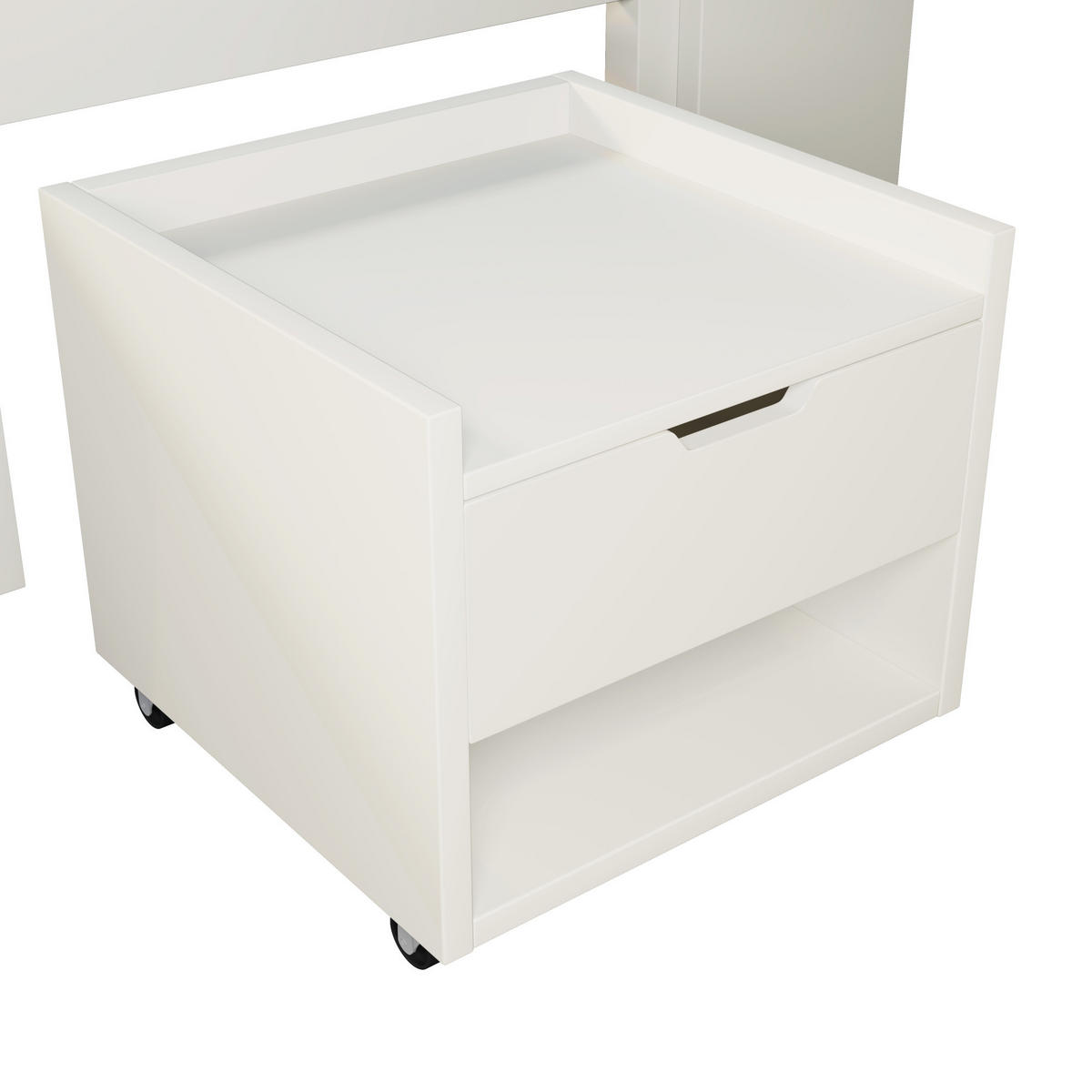 POLSTERBETT 90x200 cm in Weiß mit LED-Beleuchtung & Matratze - Weiß, Holzwerkstoff (90/200cm) - Modfu