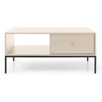 COUCHTISCH Monne Beige 68 x 104 cm - Beige/Schwarz, Holzwerkstoff/Metall (68/104/46cm) - Selsey