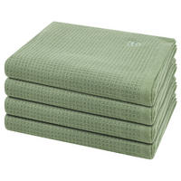 HANDTUCH Pique 4er-Set - Grün, Textil (50/100cm) - Ross
