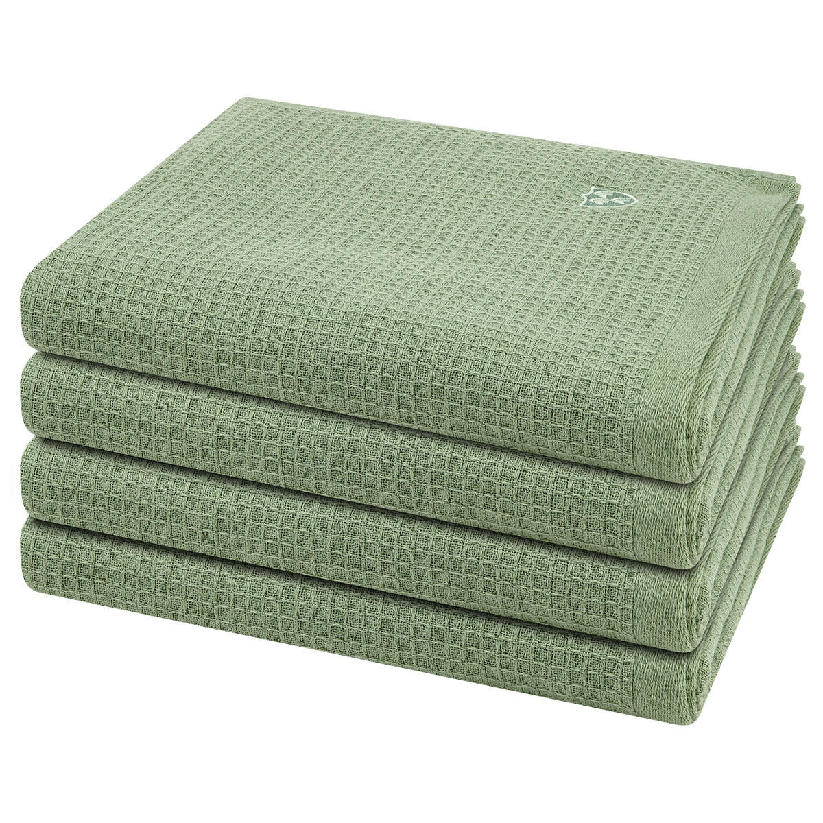 HANDTUCH Pique 4er-Set - Grün, Textil (50/100cm) - Ross