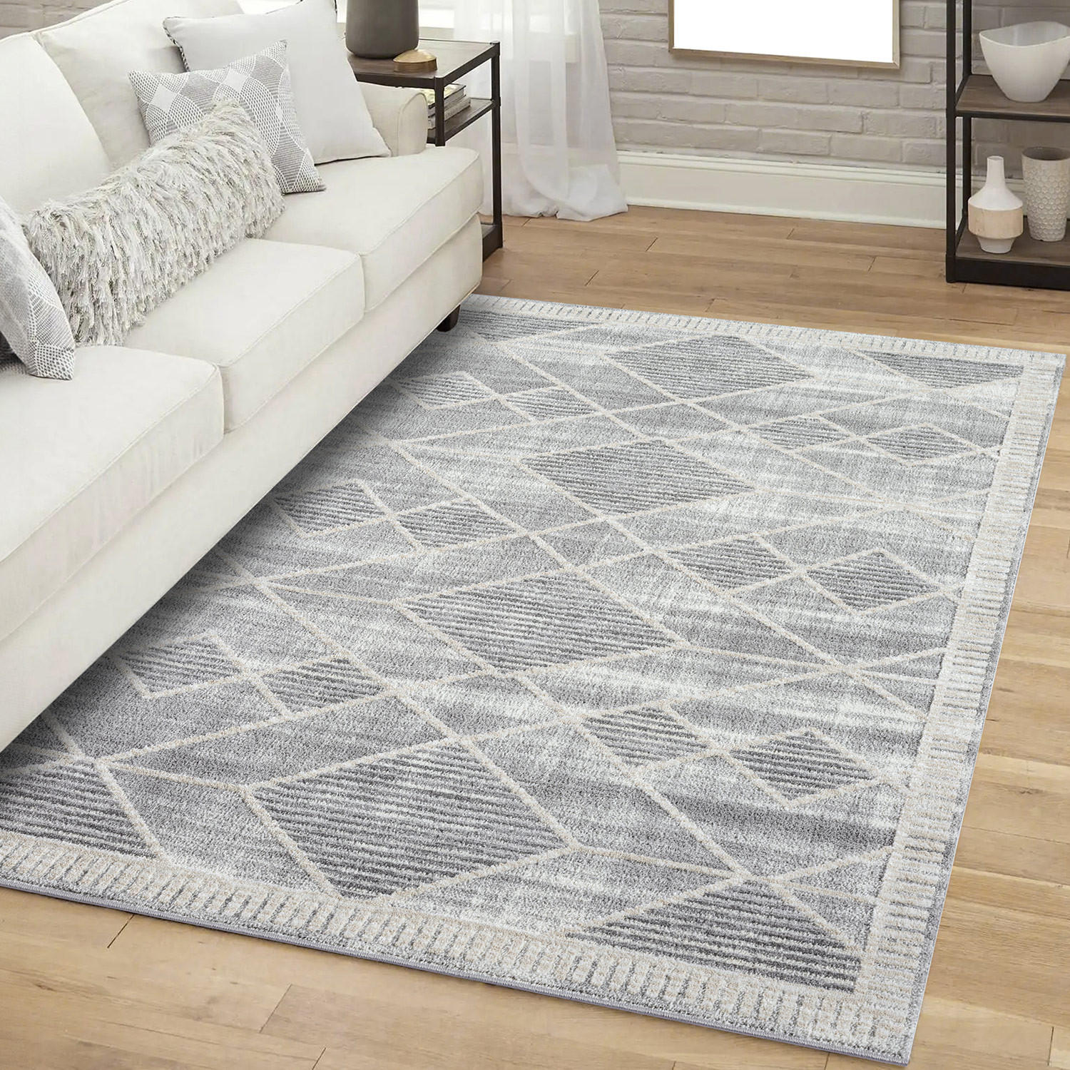 KURZFLOR-TEPPICH Flair 178 Grau 120x170 cm - Grau, Textil (120/170cm) - carpet city