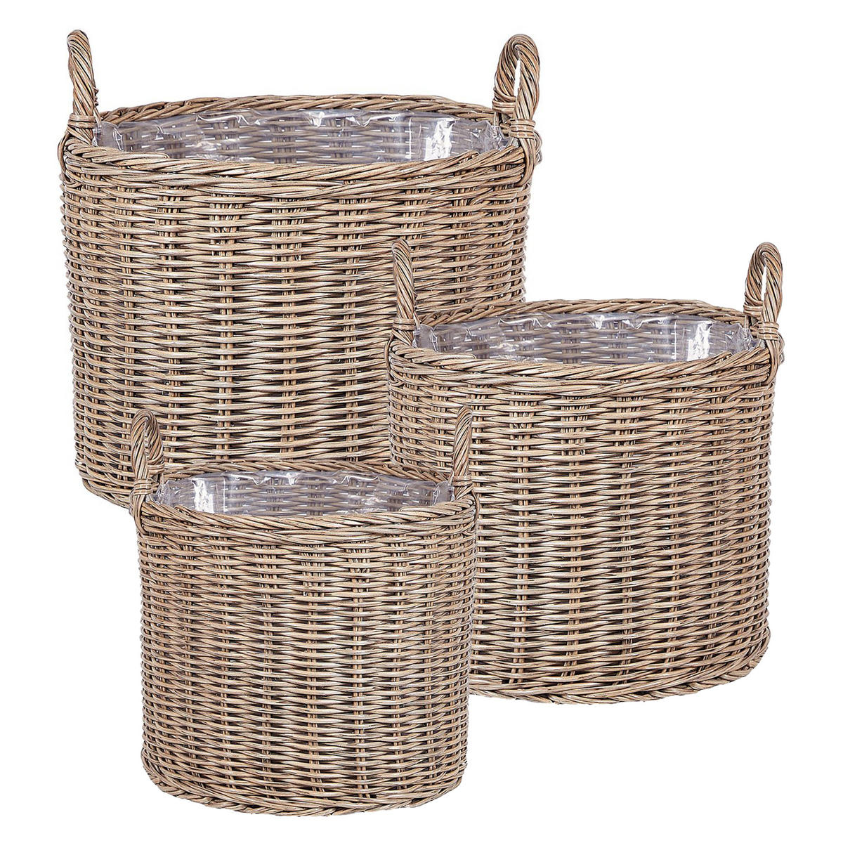 BLUMENKORB Braun Pendula - Braun, Kunststoff (29cm) - Beliani