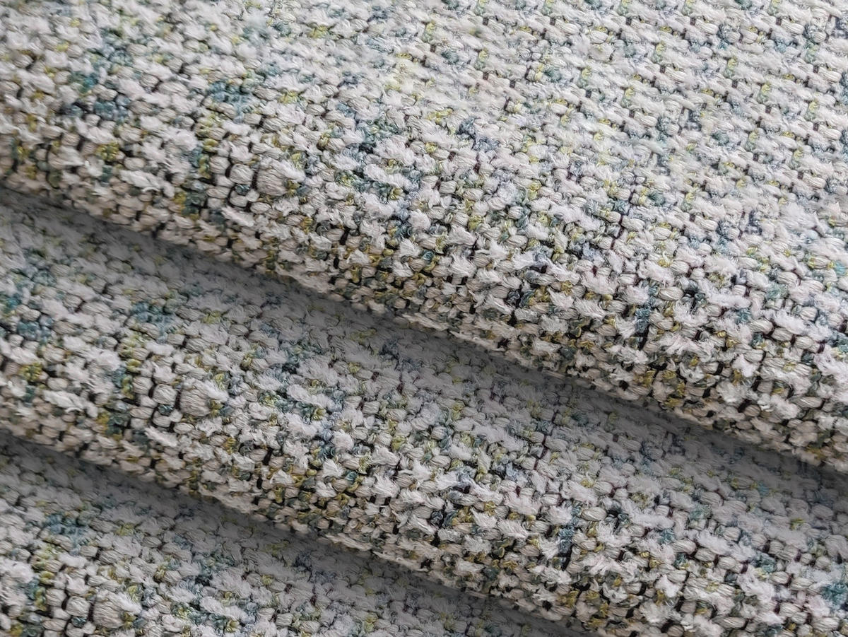 WOHNLANDSCHAFT Strukturstoff Stoff Grün - Schwarz/Hellgrün, Kunststoff/Textil (340/82/149cm) - Makamii