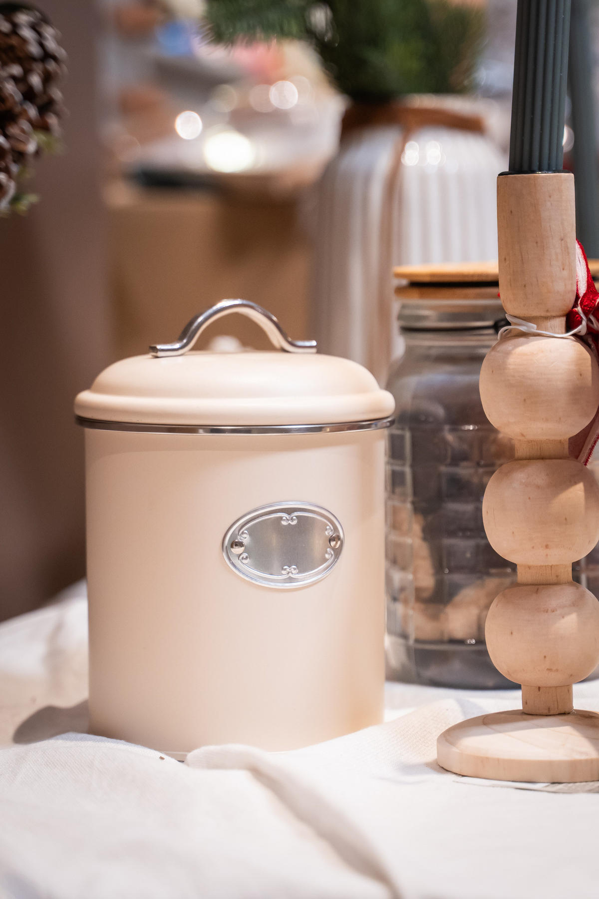 KERZENSTÄNDER Holz 23 cm - Beige, Holz (9.5/23.3/9.5cm) - Home Styling Collection