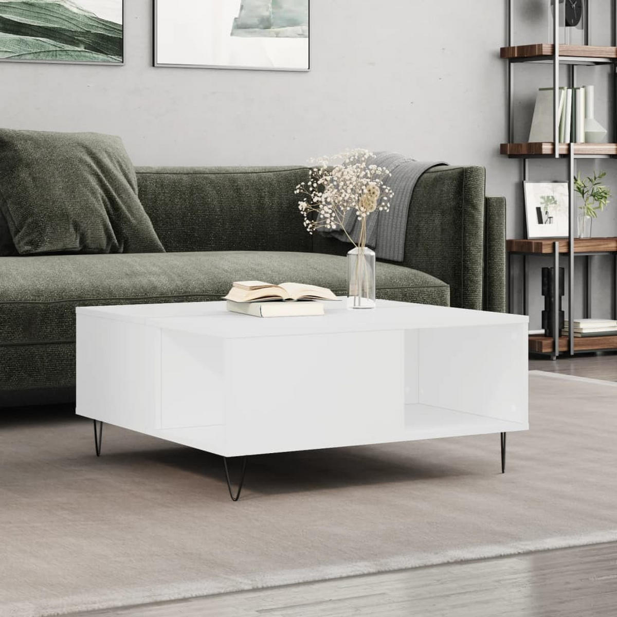COUCHTISCH Weiß 80x80x36,5 cm Holzwerkstoff - Weiß, Holzwerkstoff (80/80/36.5cm) - furnicato
