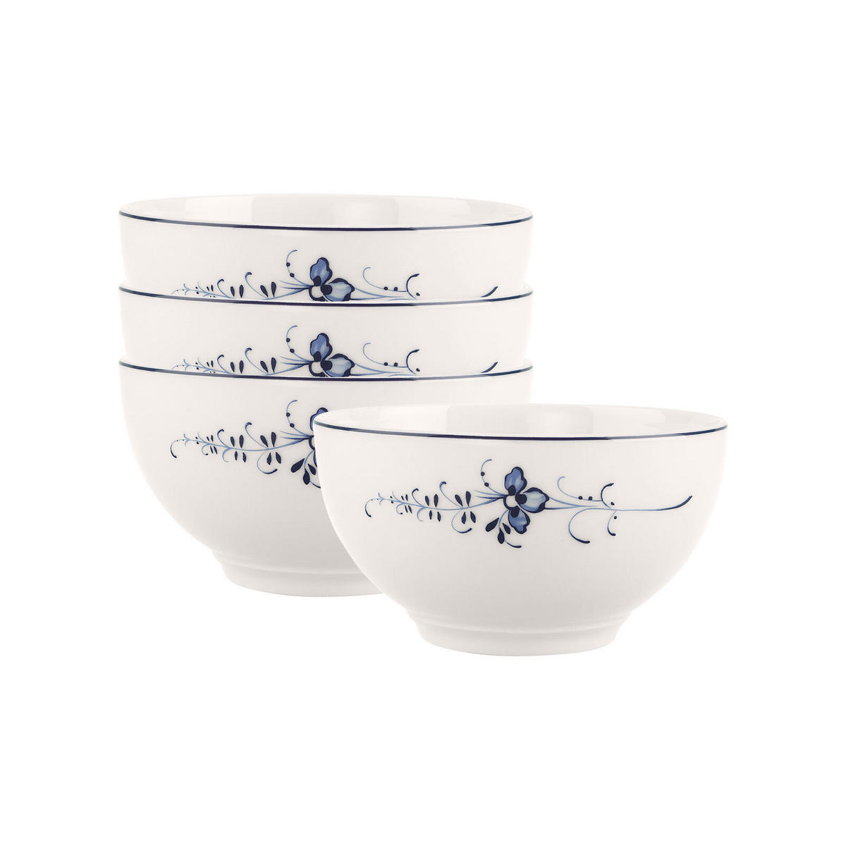 BOLS Vieux Luxembourg weiß-blau ø 14 cm 4er Set - Blau/Weiß, Keramik (14cm) - Villeroy & Boch