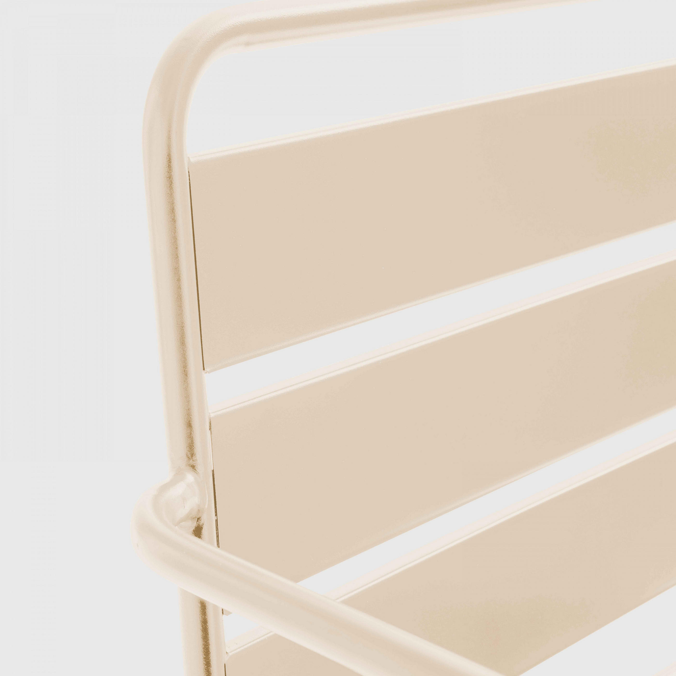 GARTENBANK, Elfenbeinfarbe - Creme, Metall (70/76/130cm) - Oviala