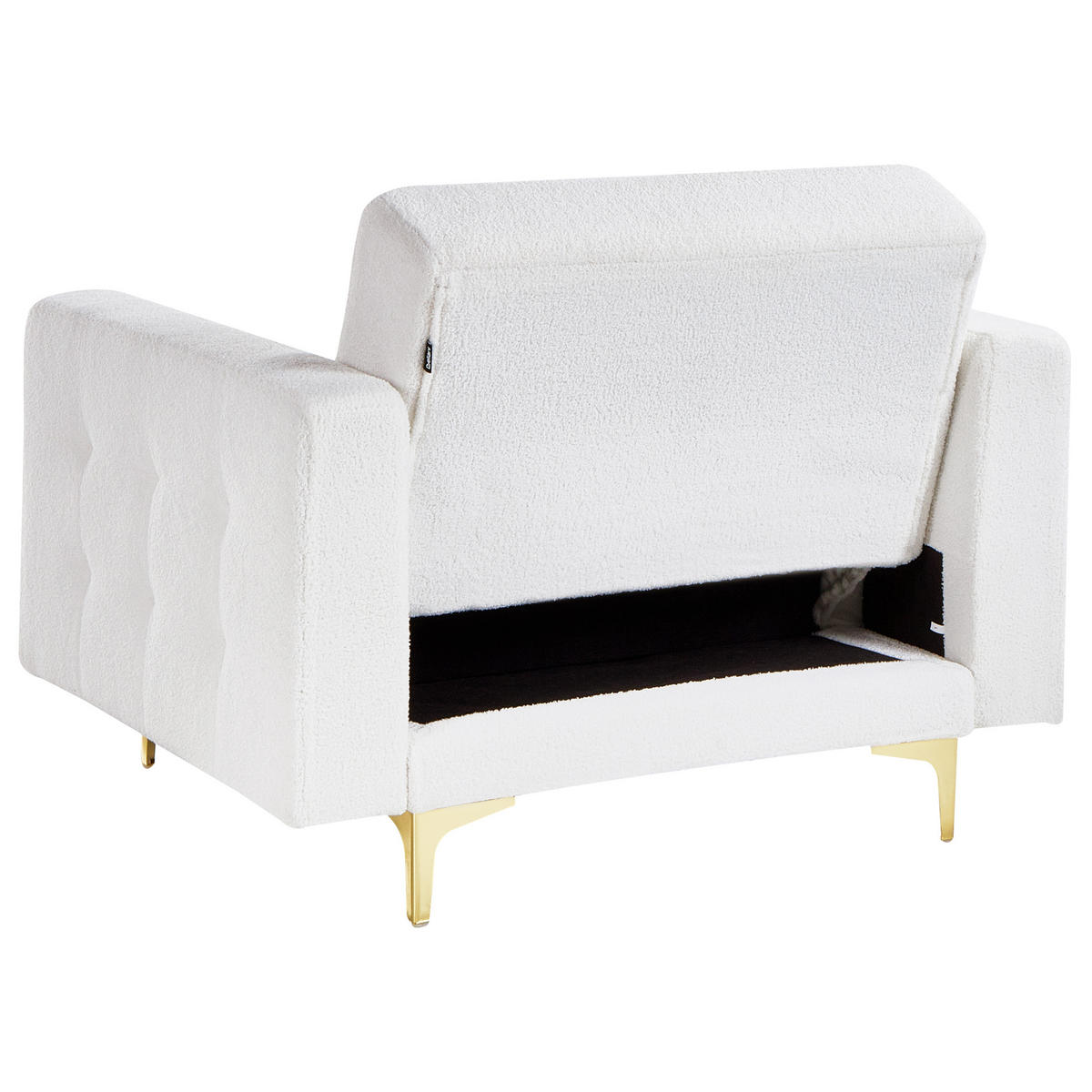 SESSEL Bouclé Cremeweiß Aberdeen - Weiß, Textil (106/83/88cm) - Beliani