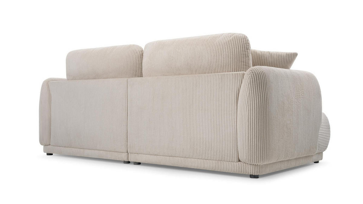 2-SITZER-SOFA Locco Beige, Zweisitzer Sofa - Beige, Holzwerkstoff (206/83/102cm) - Bettso
