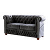 CHESTERFIELD-SOFA 2-sitzer Lauren Schwarz Samt - Schwarz/Braun, Holz/Textil (148/72/86cm) - S-Style Möbel